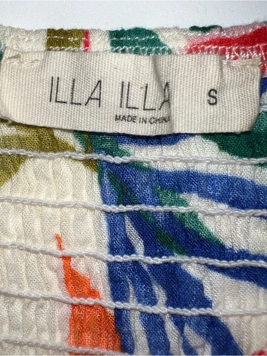 Illa Illa Tropical Leaf Print Spaghetti Strap Mini Sundress Sz S - Picture 4 of 13